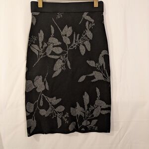 H&M Sparkle Leaves Stretchy Pencil Skirt